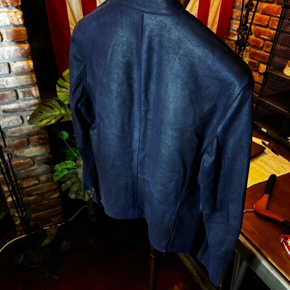 $2298 JOHN VARVATOS Burnished Purple Sheepskin Racer sz. 48 - Picture 11 of 15